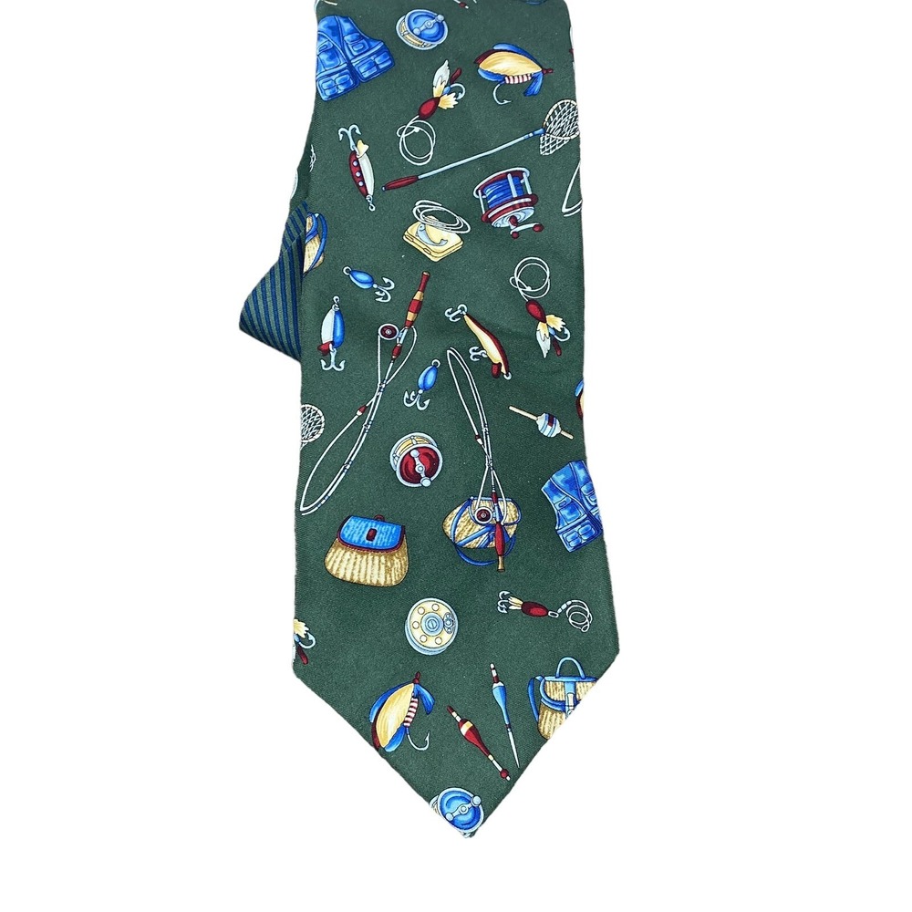 Tommy Hilfiger fishing silk tie lures necktie